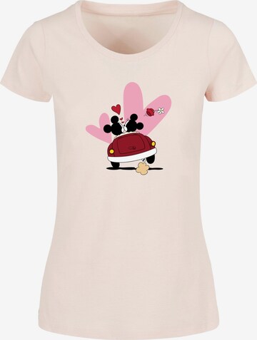 ABSOLUTE CULT Shirt 'Mickey Mouse - Car' in Roze: voorkant