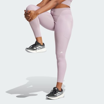 ADIDAS PERFORMANCE Skinny Workout Pants 'Dailyrun' in Purple