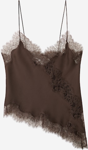 Top 'Tity' de la MANGO pe maro: față