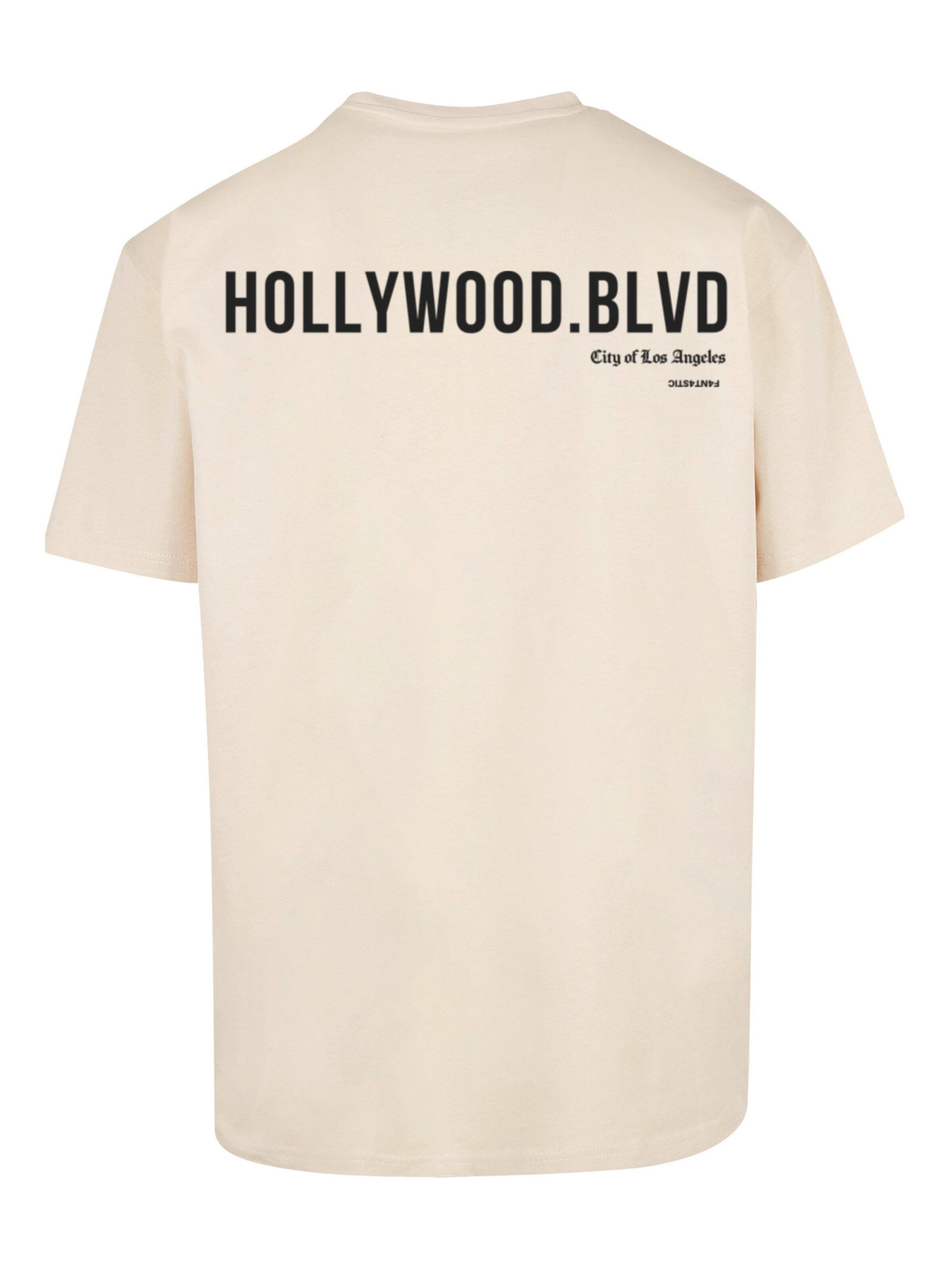 T-Shirt 'Hollywood blvd' F4NT4STIC en beige