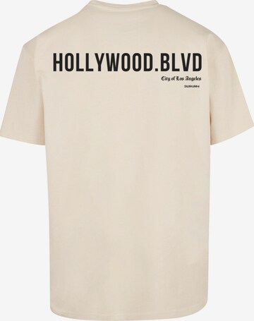 T-Shirt 'Hollywood blvd' F4NT4STIC en beige