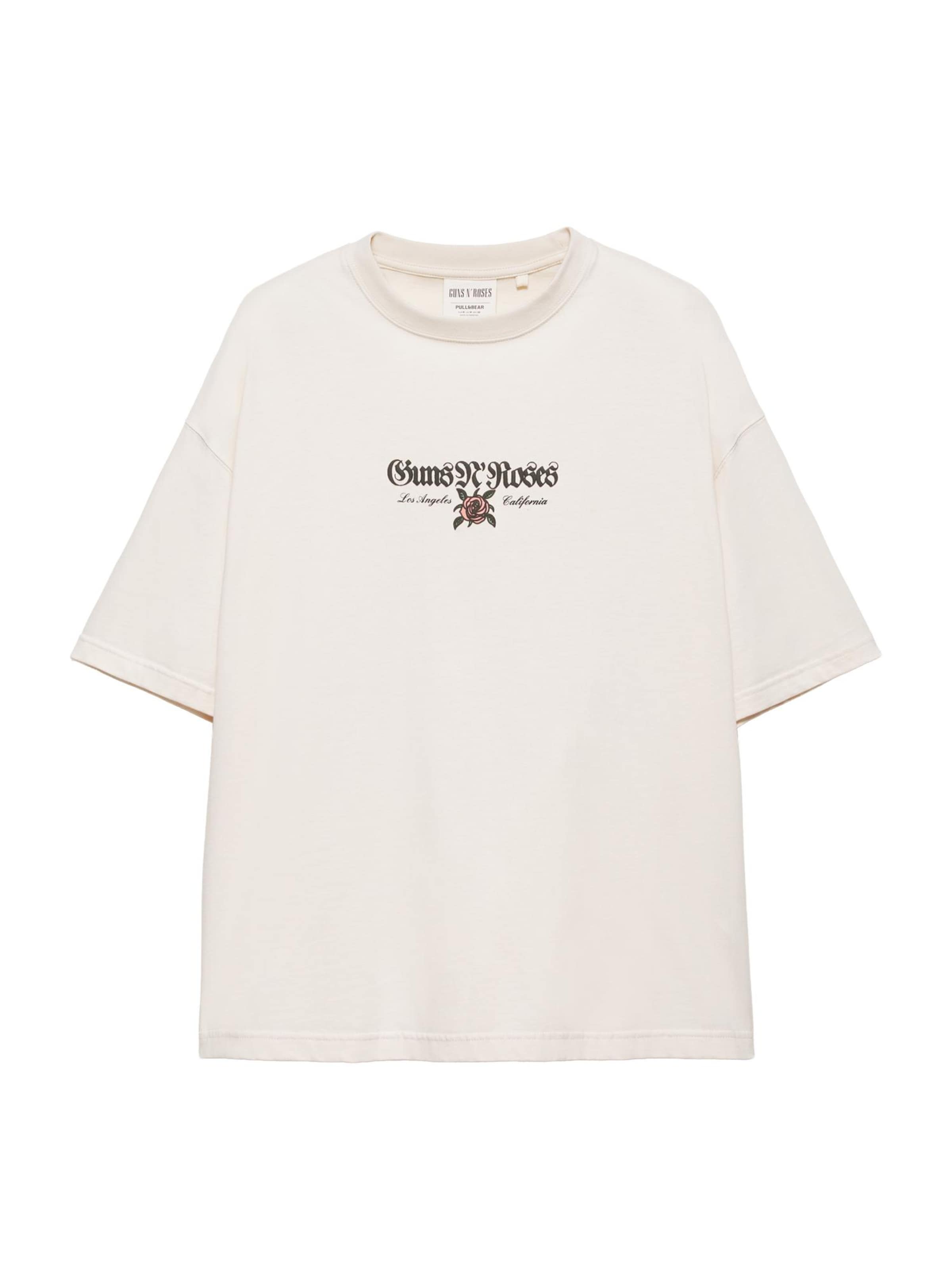 Pull&Bear Tričko 'GUNS N' ROSES APPETITE FOR D', veľkosť XS - čierna / biela, Produkt