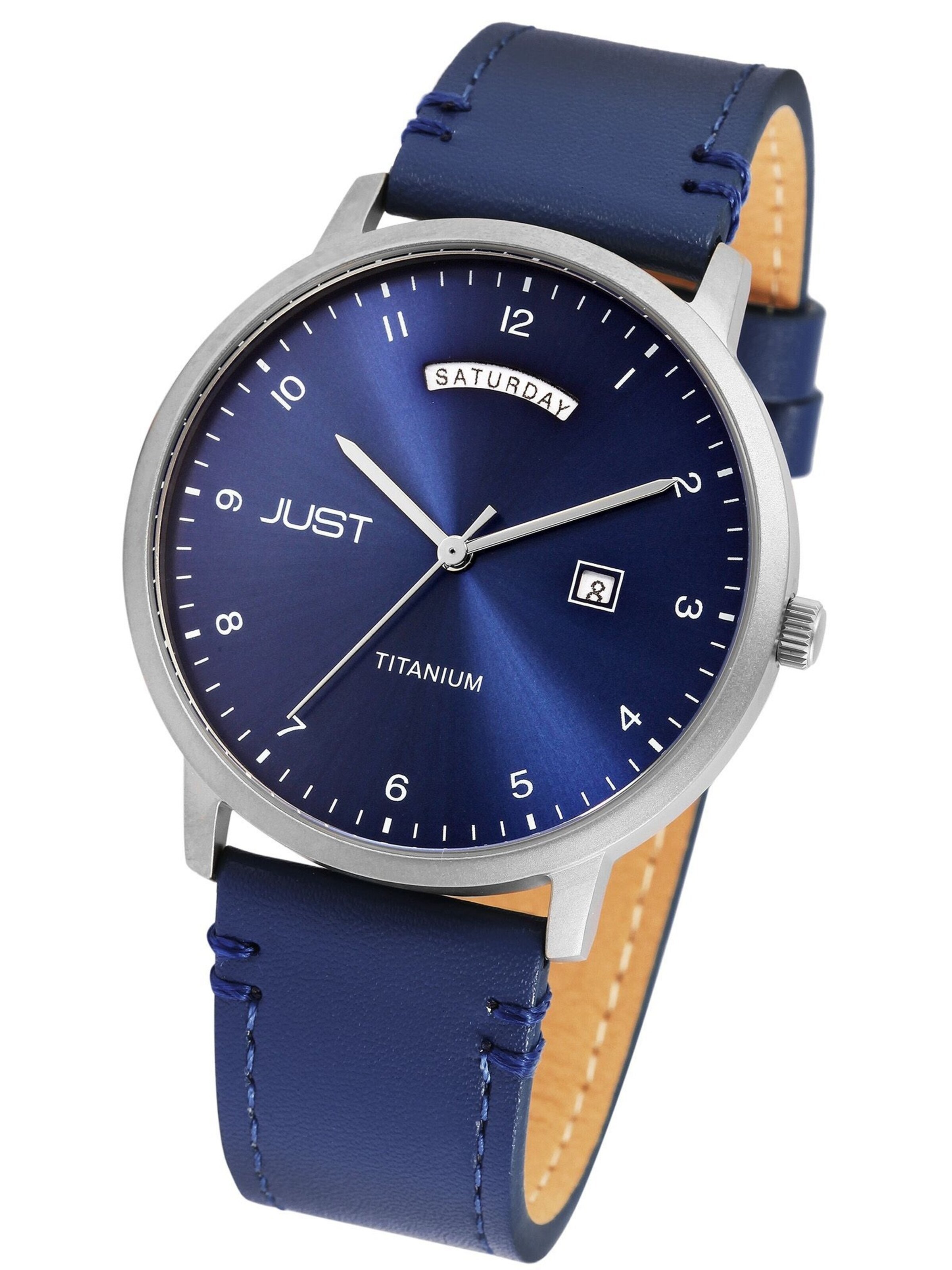 JUST Analog Watch 'Fanis, Datumsanzeige' in Blue