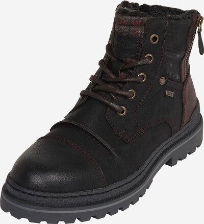 TOM TAILOR Bottes à lacets en marron / noir, Vue avec produit