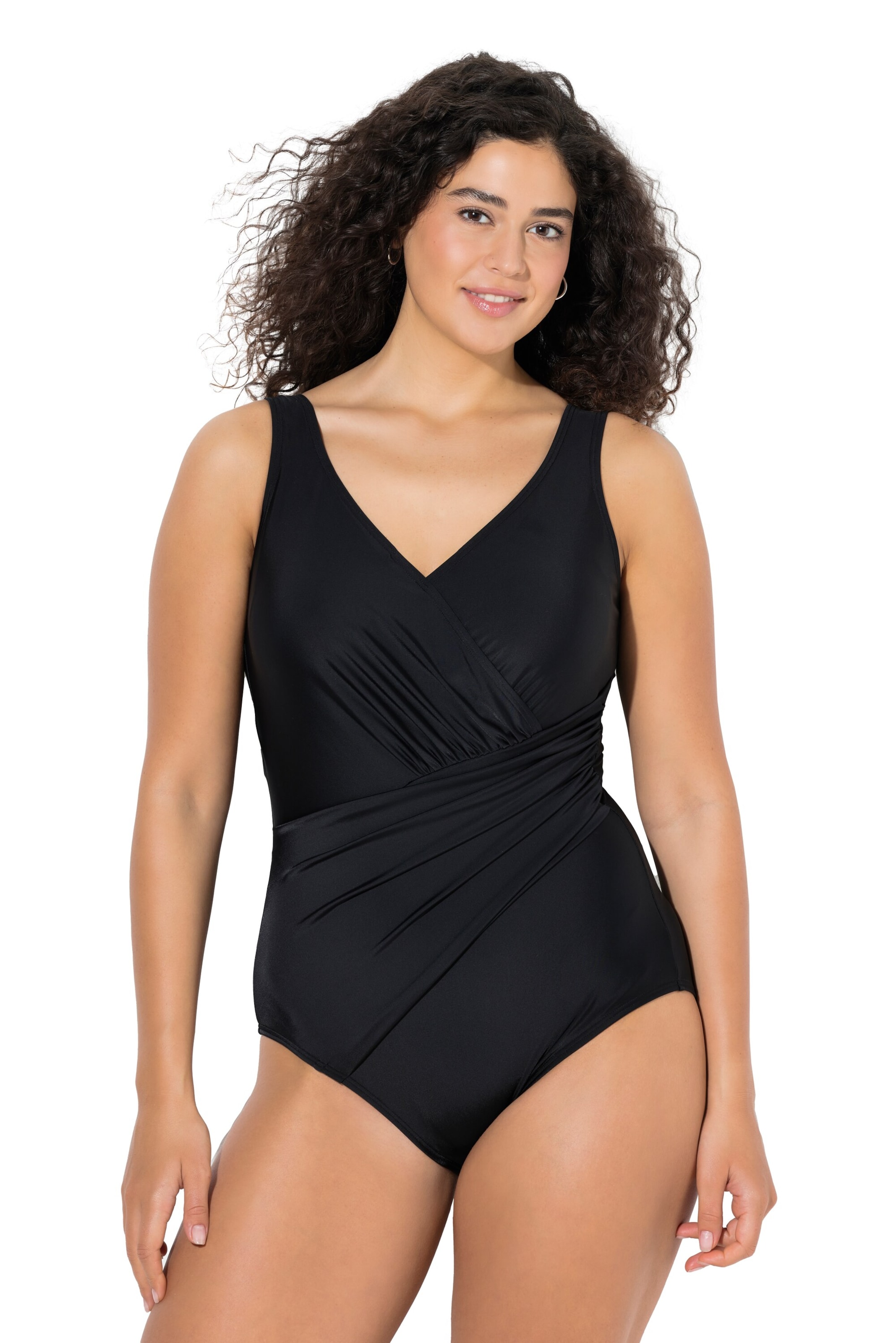 Ulla Popken Badeanzug in Schwarz: Vorderseite