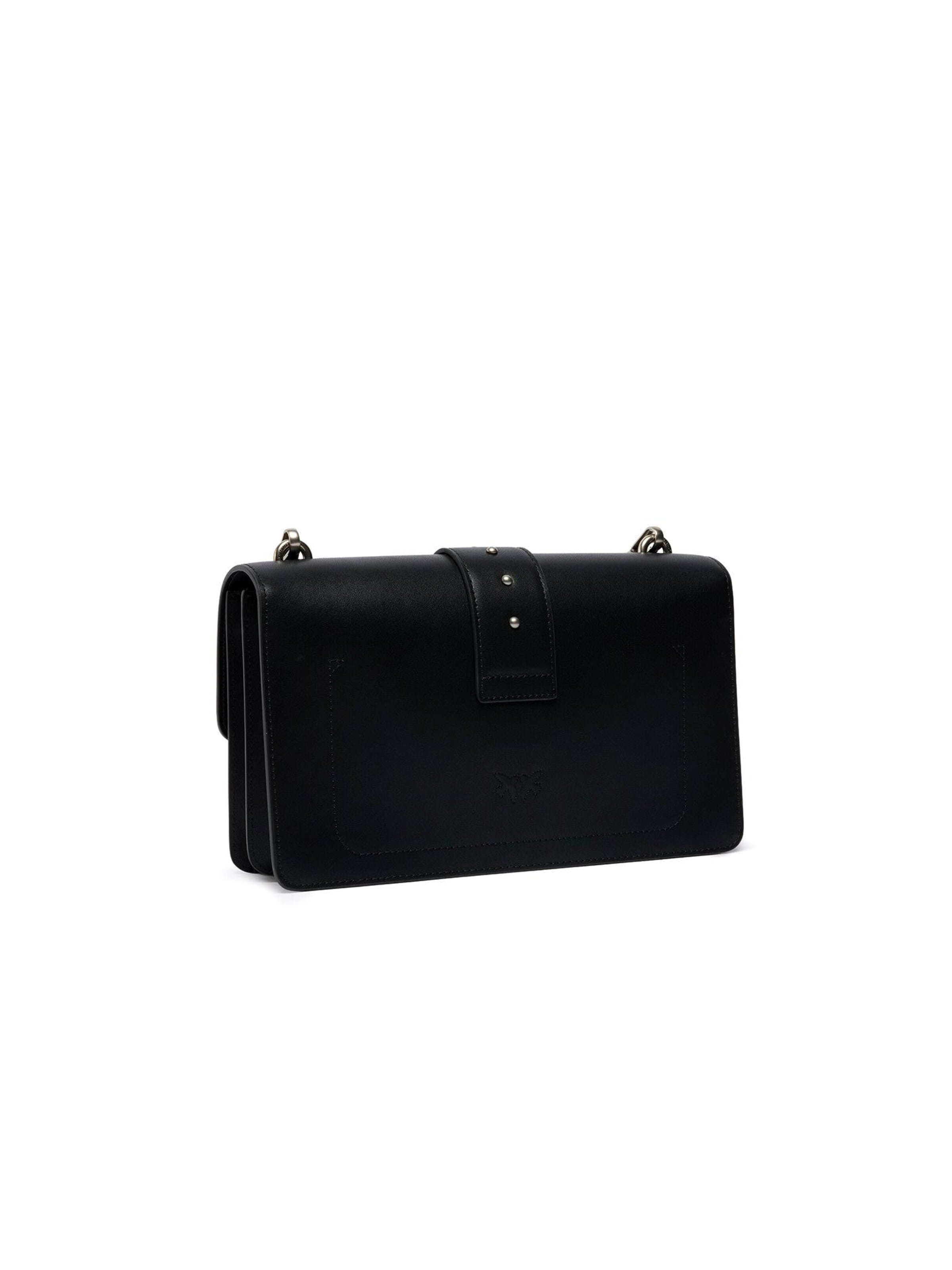 PINKO - Bolso de hombro 'Love One Classic St. Cl Vitello Seta' en negro