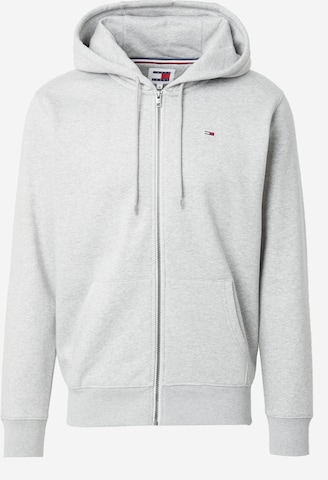 Tommy Jeans Regular Fit Sweatjacke in Grau: Vorderseite
