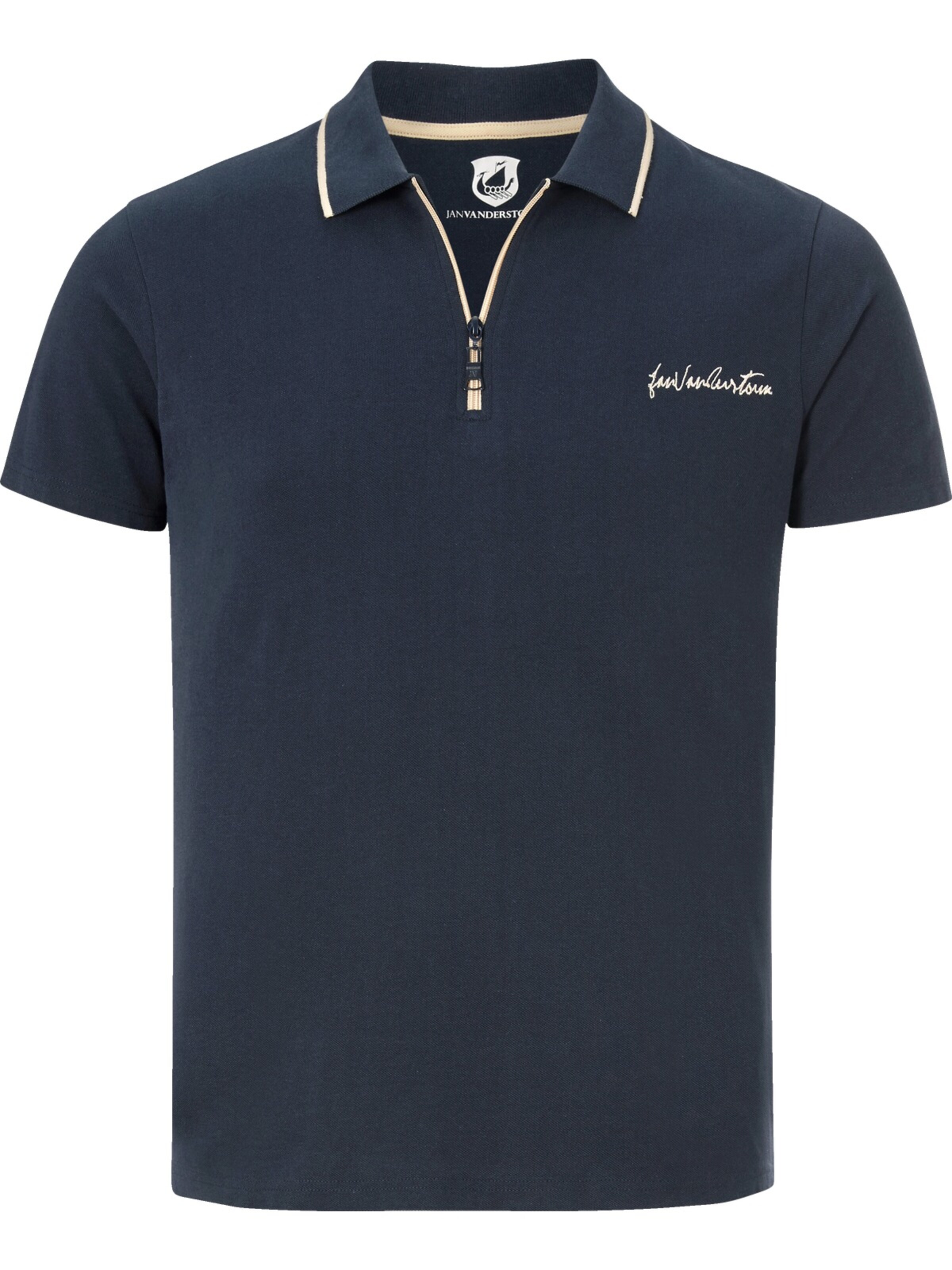 Jan Vanderstorm Poloshirt ' Johar ' in Blau: Vorderseite