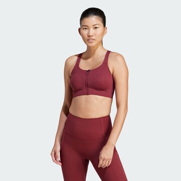 ADIDAS PERFORMANCE Bralette Sports Bra 'Impact Luxe' in Red: front