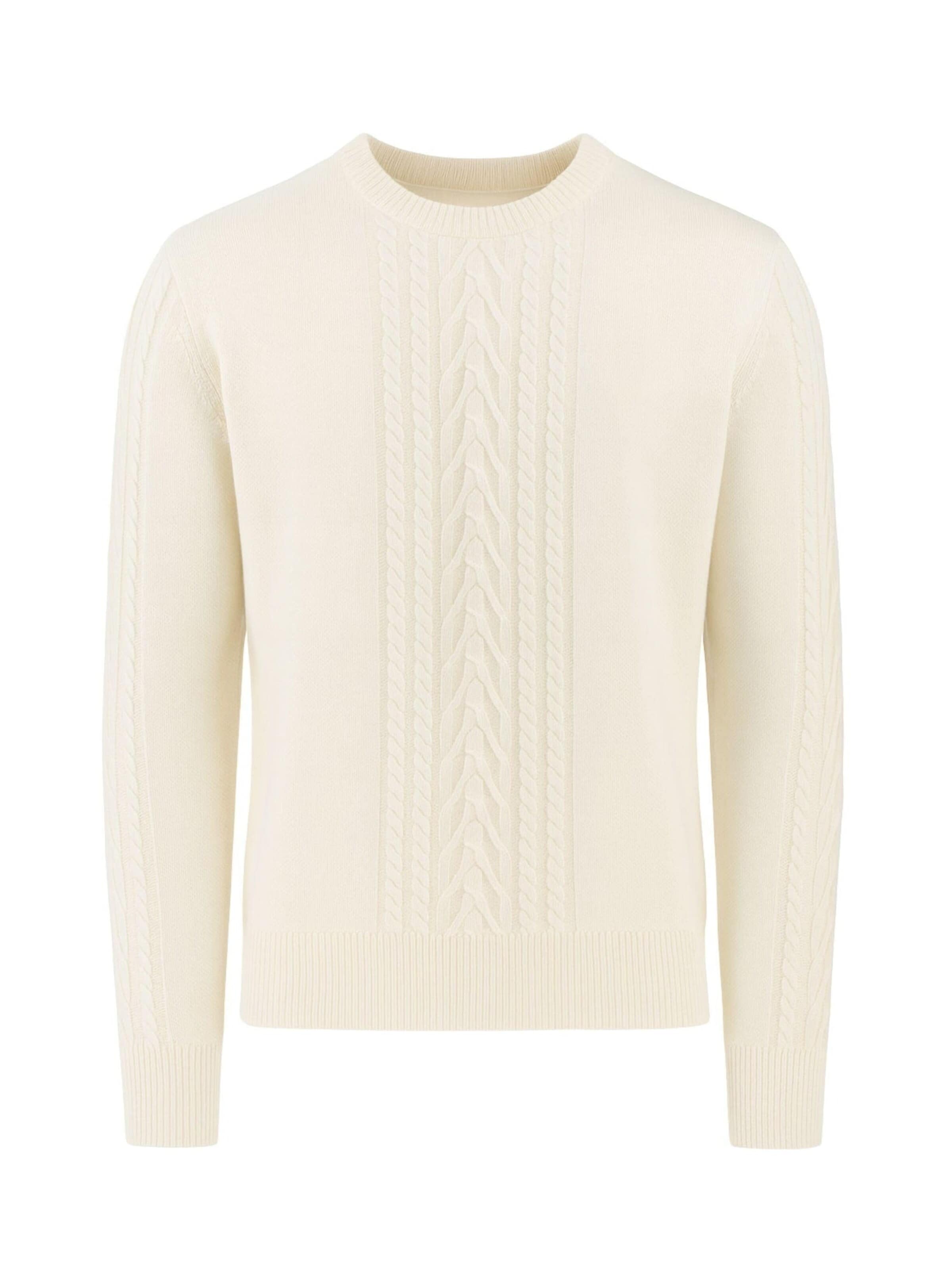 Paolo Pecora Milano Sweater 'Men's Crew Neck Sweater' in Beige: front