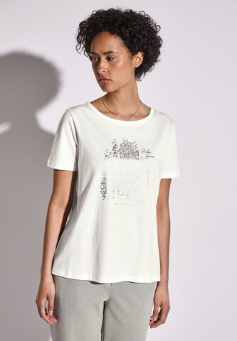 STREET ONE T-Shirt mit Folienprint in Weiß: Vorderseite