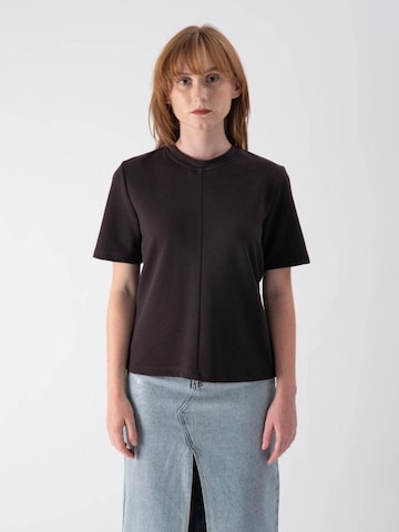 Felpa 'Structured short-sleeved' di MND in marrone: frontale