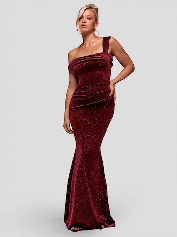 Robe de soirée GODDIVA en rouge : devant