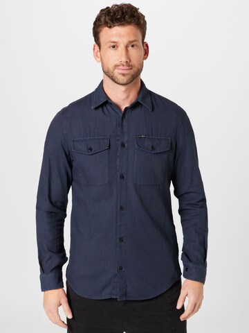 Coupe slim Chemise 'Marine' G-Star RAW en bleu : devant