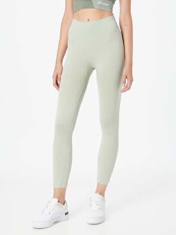 Nasty Gal Skinny Leggings in Green: front