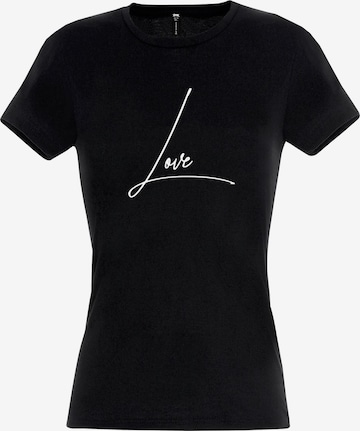 RMK Shirt 'Love' in Schwarz: Vorderseite