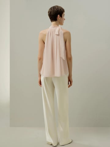 Lilysilk Blouse 'Verstellbare Georgette Bluse mit Schluppenkragen' in Roze