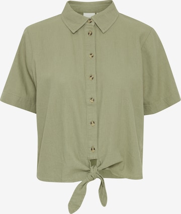 ICHI Blouse 'LINO' in Groen: voorkant