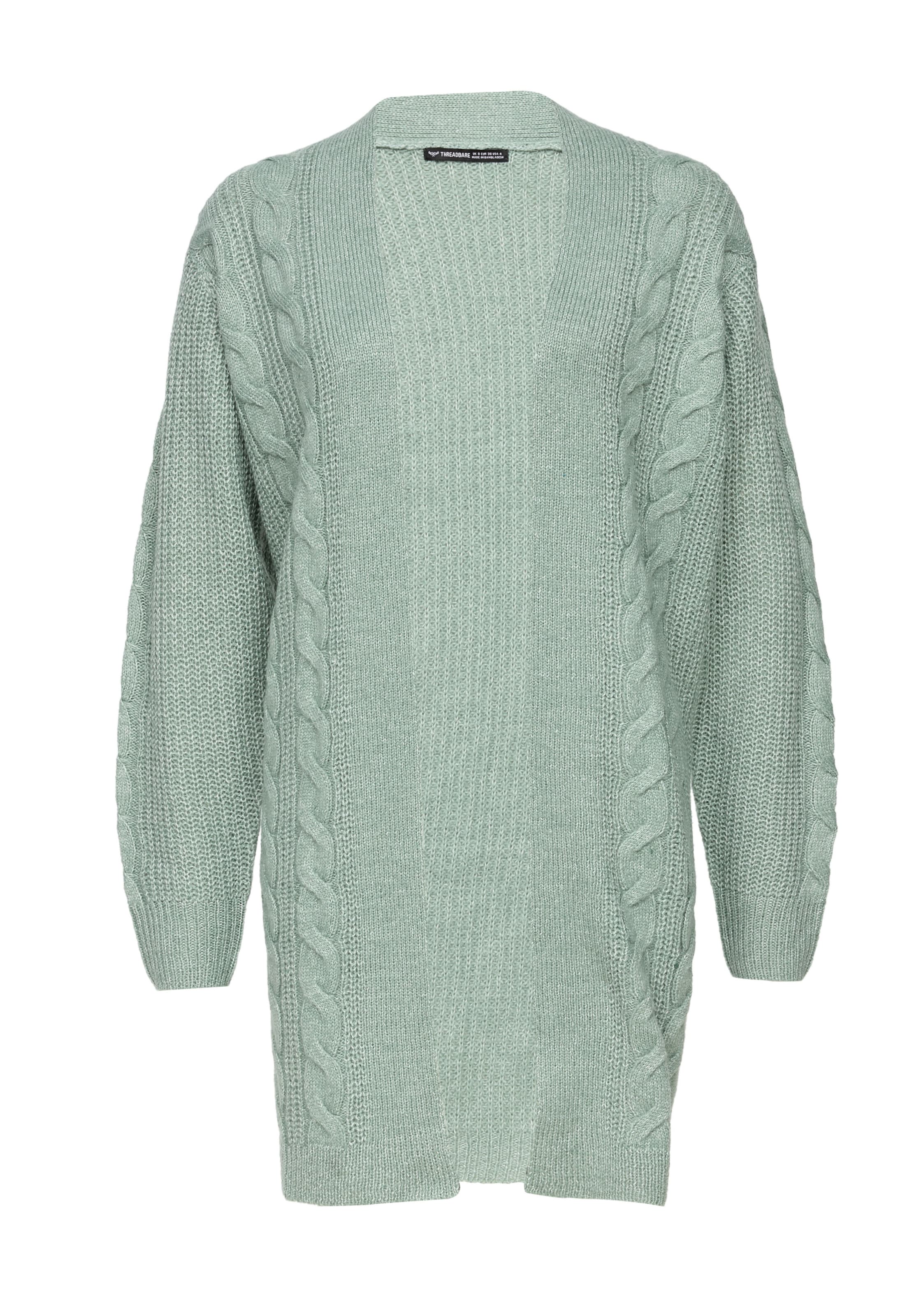 Threadbare Knit Cardigan in Green: front