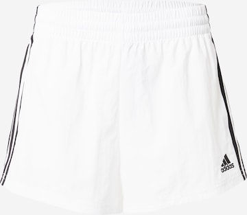 ADIDAS SPORTSWEAR Loosefit Sportsbukse 'Essentials' i hvit: forside