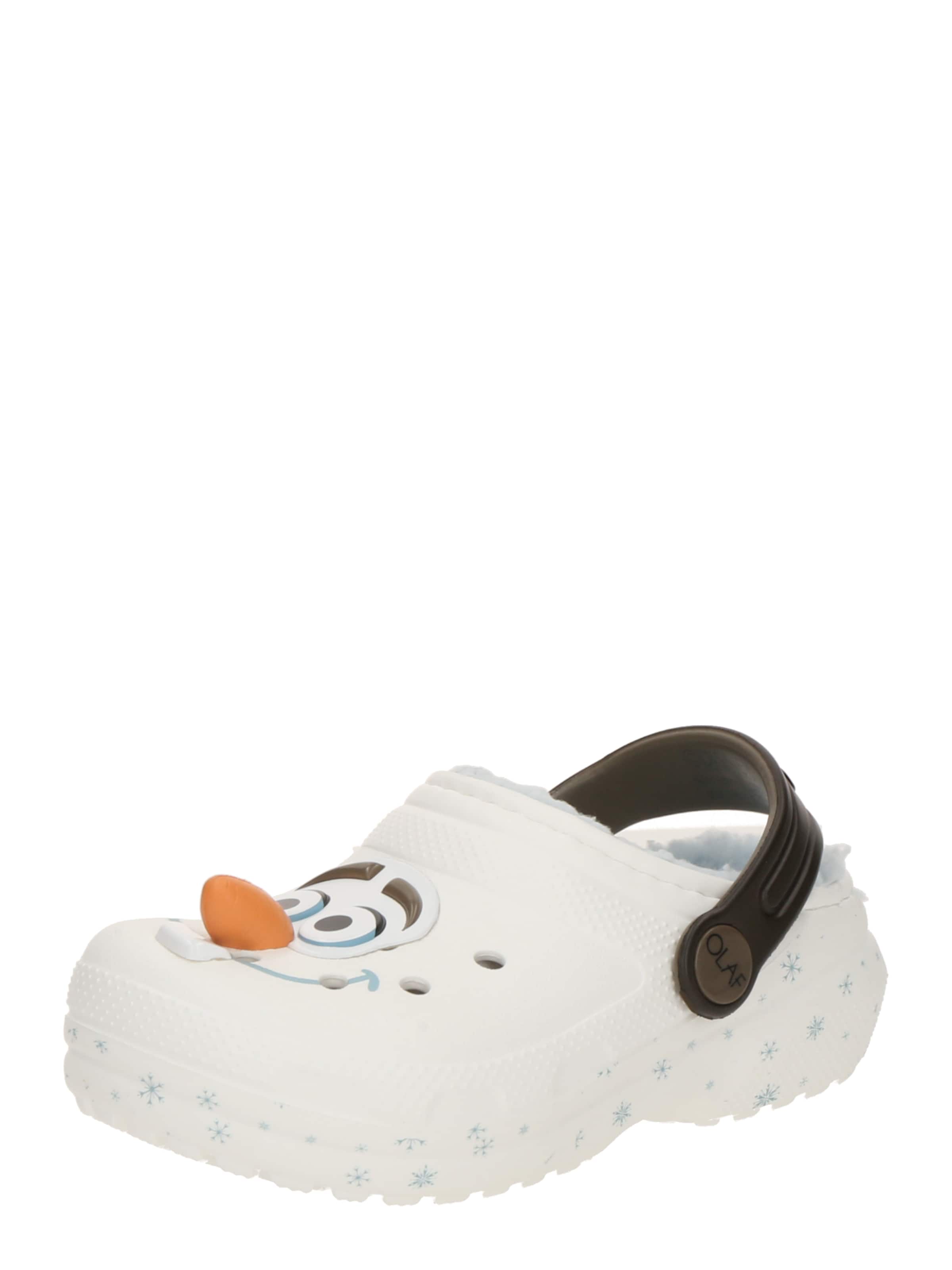 Pantofi deschiși 'Frozen Olaf Classic' de la Crocs pe alb: față