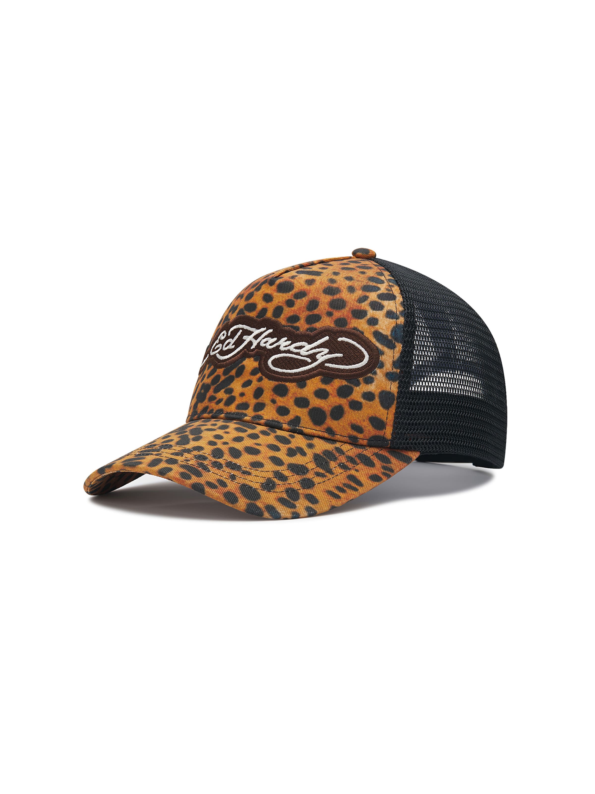 Cappello da baseball di Ed Hardy in marrone: frontale