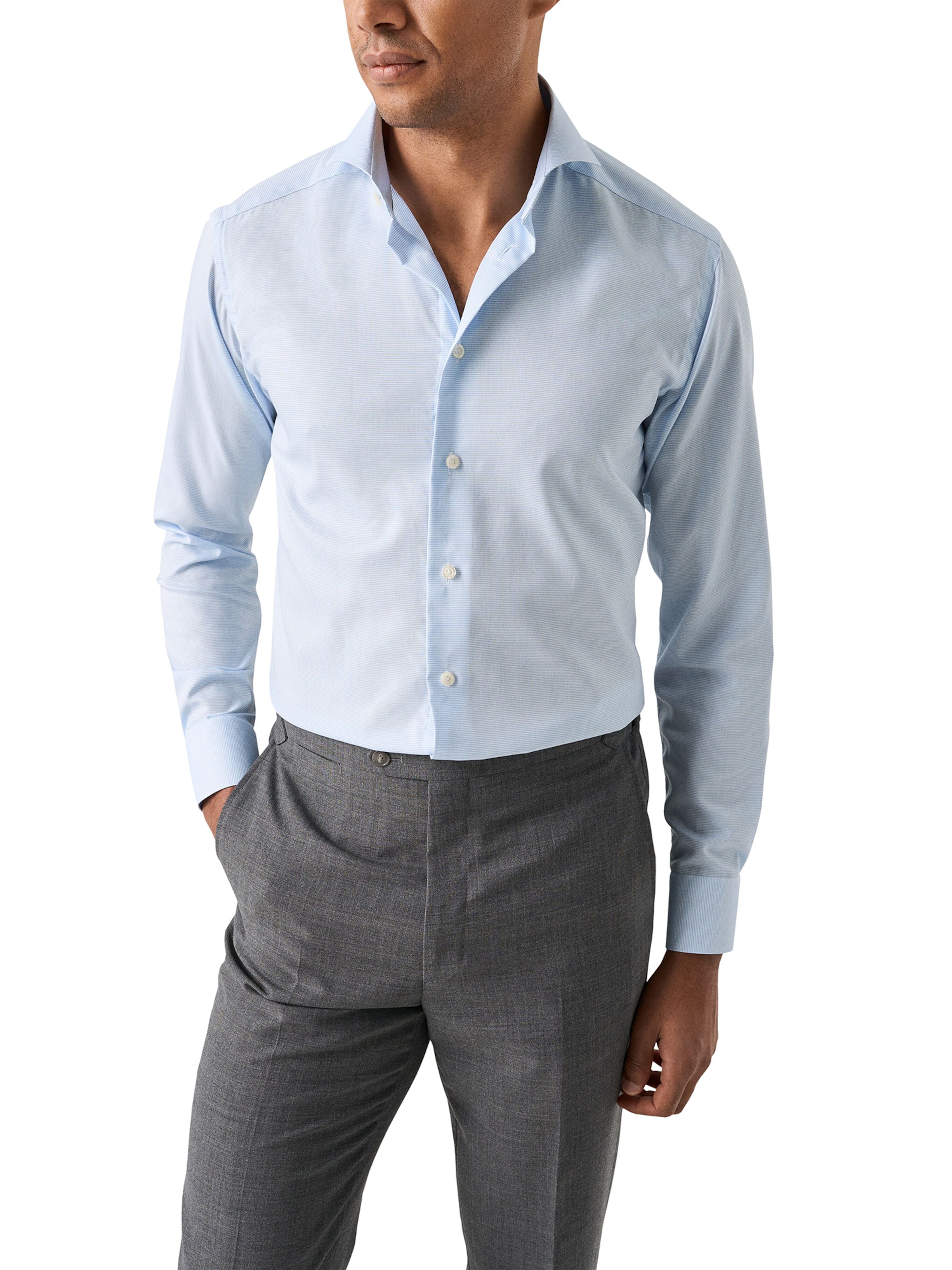 ETON Слим Рубашка в Синий: спереди