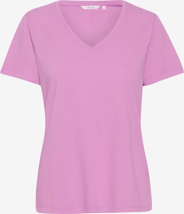 Cream T-shirt 'Naia' i rosa: framsida