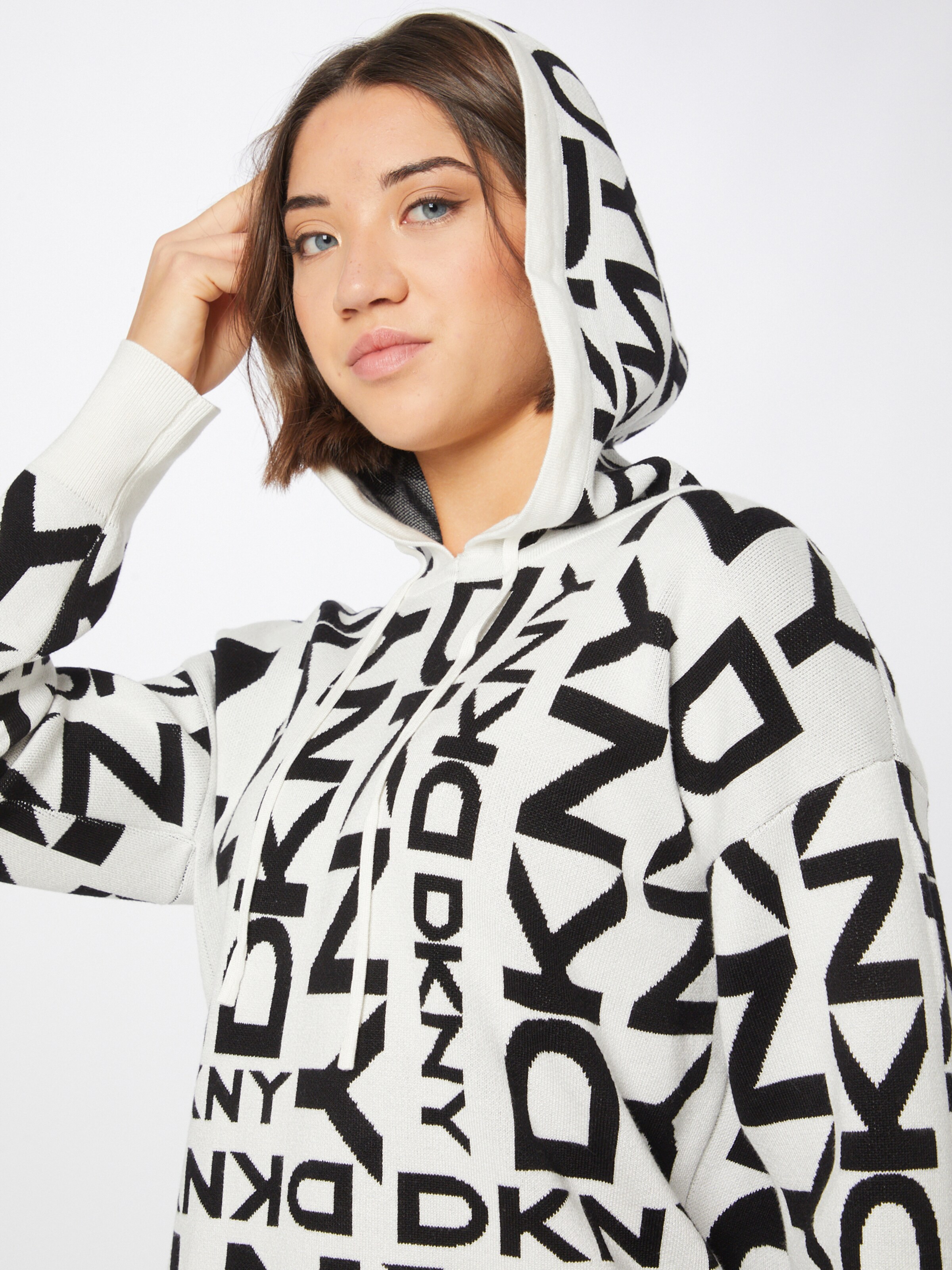 dkny pullover schwarz weiß