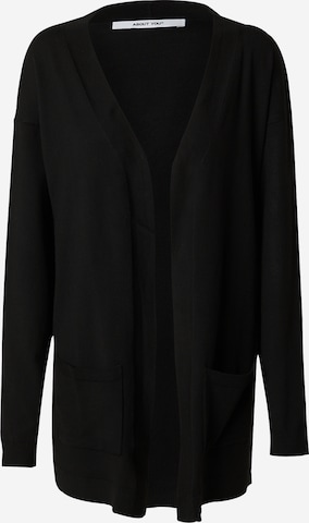 ABOUT YOU Knit cardigan 'Teena' in Black: front