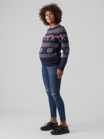 Vero Moda Maternity Pullover 'CANDYCANE' in Blau