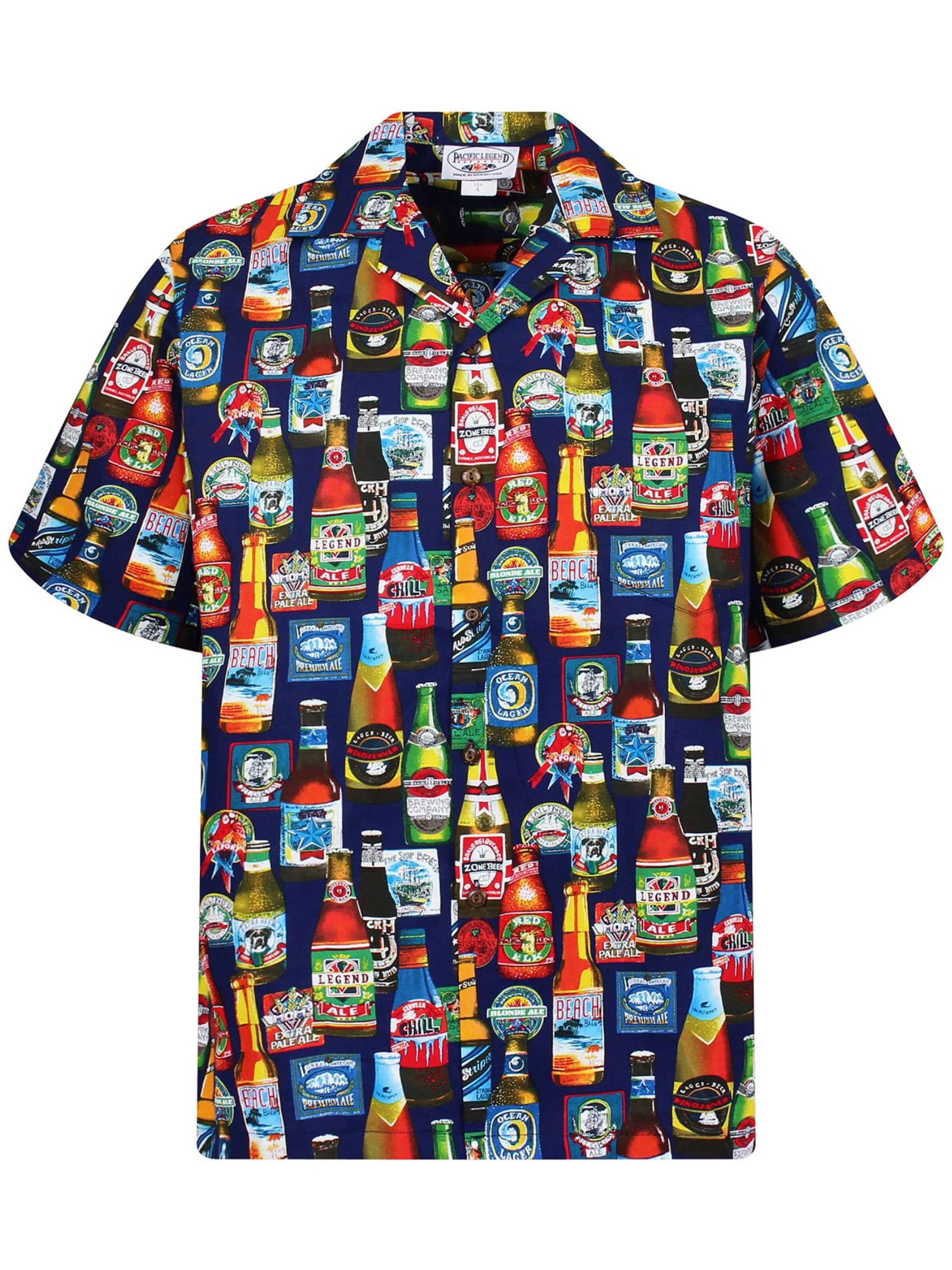Pacific Legend Button Up Shirt 'Bierflaschen Allover' in S in Blue, Item view