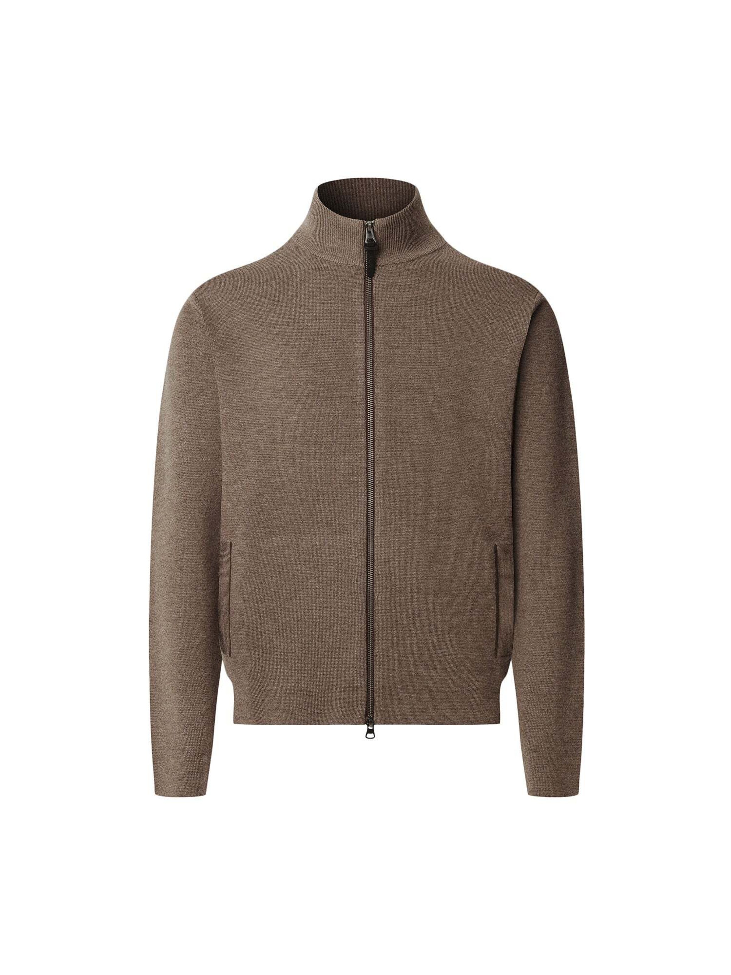 Hackett London Gebreid vest 'Milano' in Bruin: voorkant