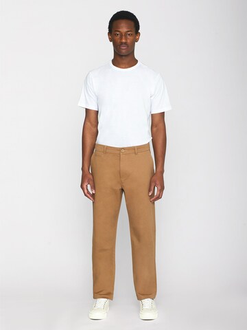 KnowledgeCotton Apparel Regular Chinohose in Beige