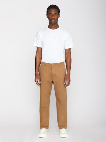 KnowledgeCotton Apparel Regular Chinohose in Beige