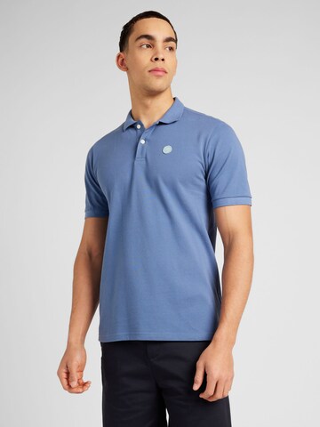 KnowledgeCotton Apparel Poloshirt 'ROWAN' in Blau: predná strana