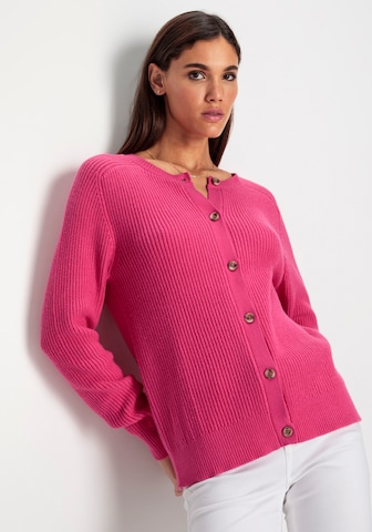 HECHTER PARIS Knit Cardigan in Pink: front