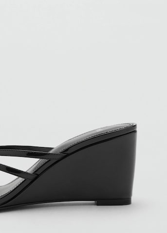 MANGO T-Bar Sandals 'Cuno' in Black