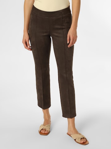 Cambio Flared Pants 'Ranee' in Brown: front