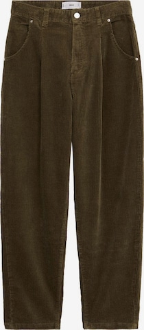 Regular Pantalon à pince MANGO en vert : devant