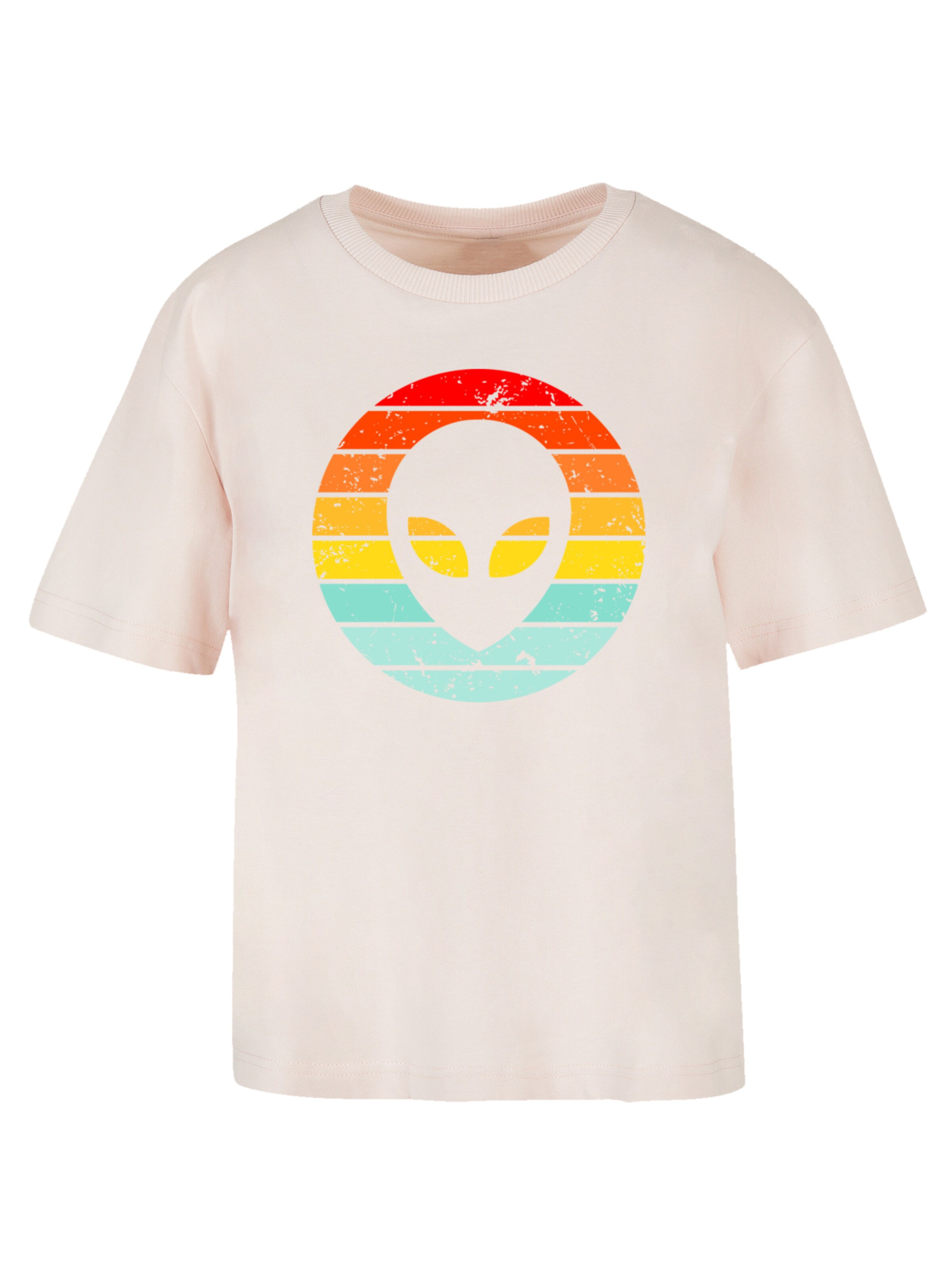 F4NT4STIC Shirt 'Alien Retro Sonnenuntergang' in Roze: voorkant