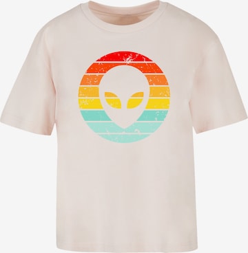 F4NT4STIC Shirt 'Alien Retro Sonnenuntergang' in Roze: voorkant