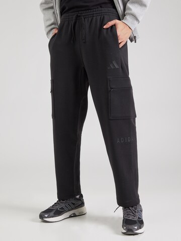 Largi Pantaloni sport de la ADIDAS SPORTSWEAR pe negru: față
