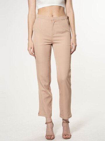 Influencer Slim fit Trousers in Beige: front
