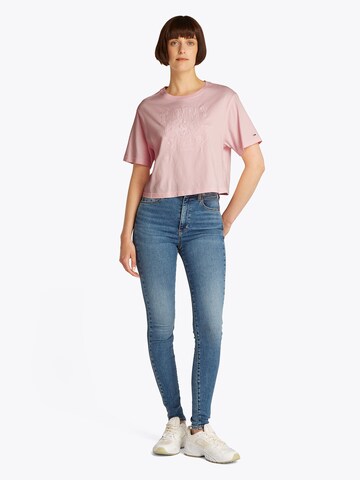 Tommy Jeans T-shirt i rosa: framsida