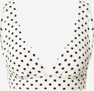 Hunkemöller Triangle Bikini Top in White: front