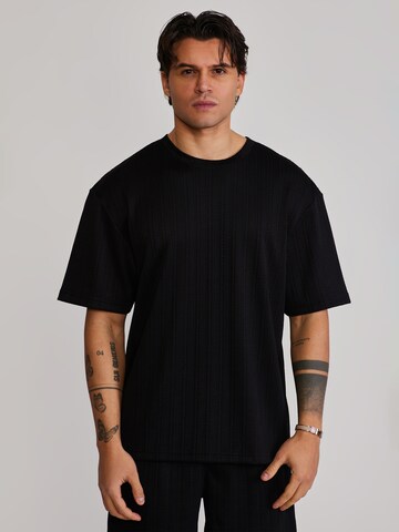 T-Shirt SikSilk en noir : devant