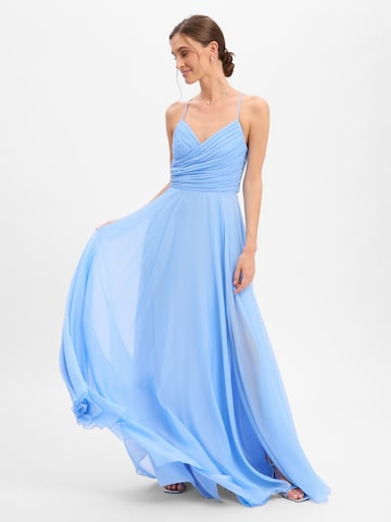 Robe de soirée Marie Lund en bleu : devant