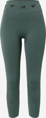 Skinny Pantaloni sportivi 'Aero' di ADIDAS SPORTSWEAR in verde: frontale