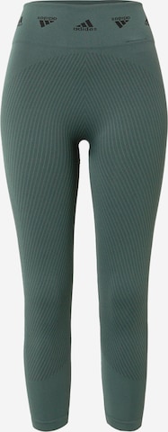 ADIDAS SPORTSWEAR - Skinny Calças de desporto 'Aero' em verde: frente